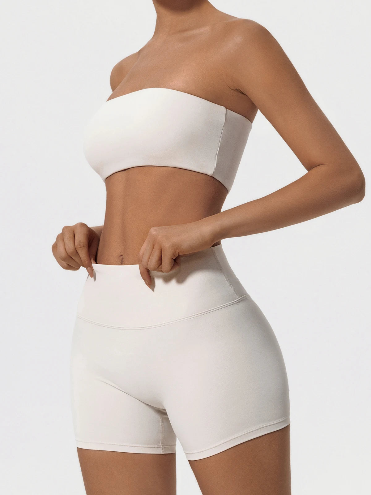 Summer Two Piece Fitness Sports Set Women Workout Yoga Outfit Strapless Bra Woman 2Ps Gym Crop Top Deportivos Mujer Gym Suits