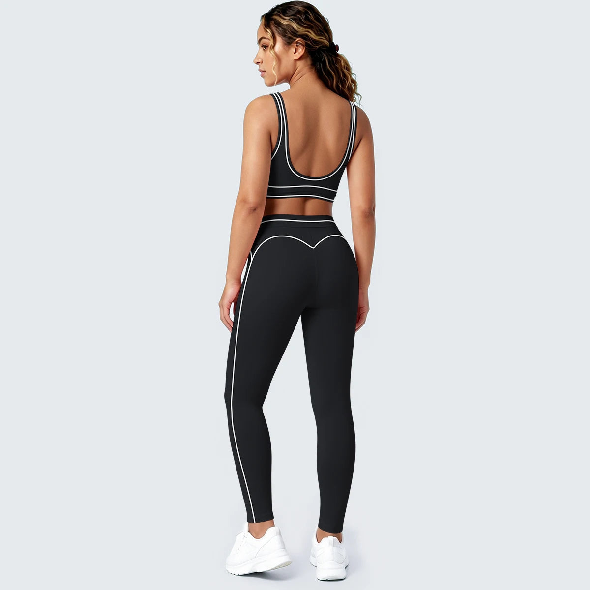 Women Fitness Yoga Sports Set Sexy Beautiful Back Yoga Bra Workout Top Summer Running Sports Bra High Waisted Push Up Yoga Pants