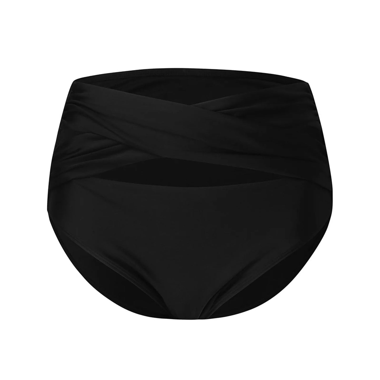 Women High Waist Ruched Bikini Bottoms  Swimsuit Briefs Pants Biquinis Feminino