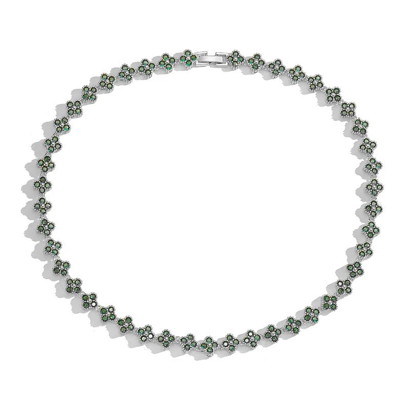 HECHENG,AAAAA Brass 18K gold-plated Flower Necklace Bracelet Jewelry Set ，for Christmas gift for women and best friend