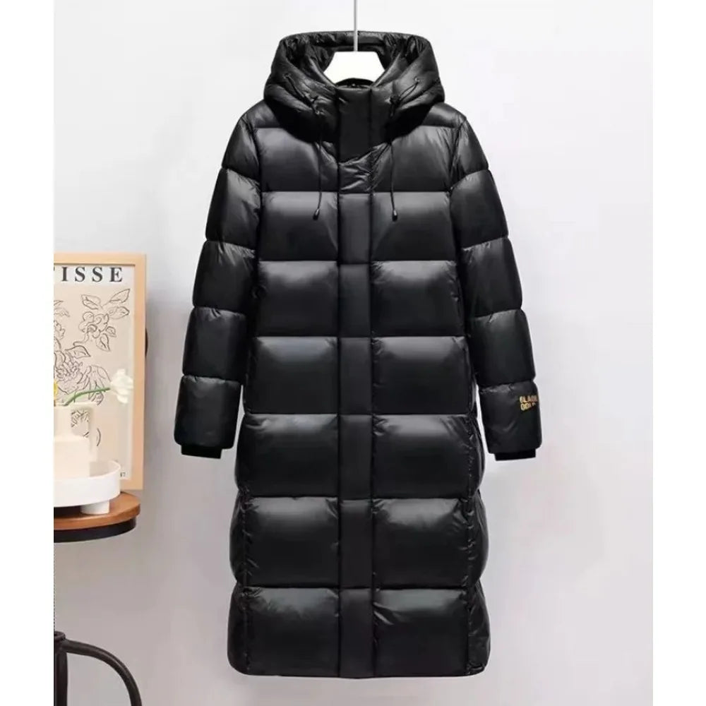 Brand New Couple Winter Long Down Jacket Fashion Women Tech Lined Warm Men's White Duck Coat Male Hooded Parka Feather Jacket