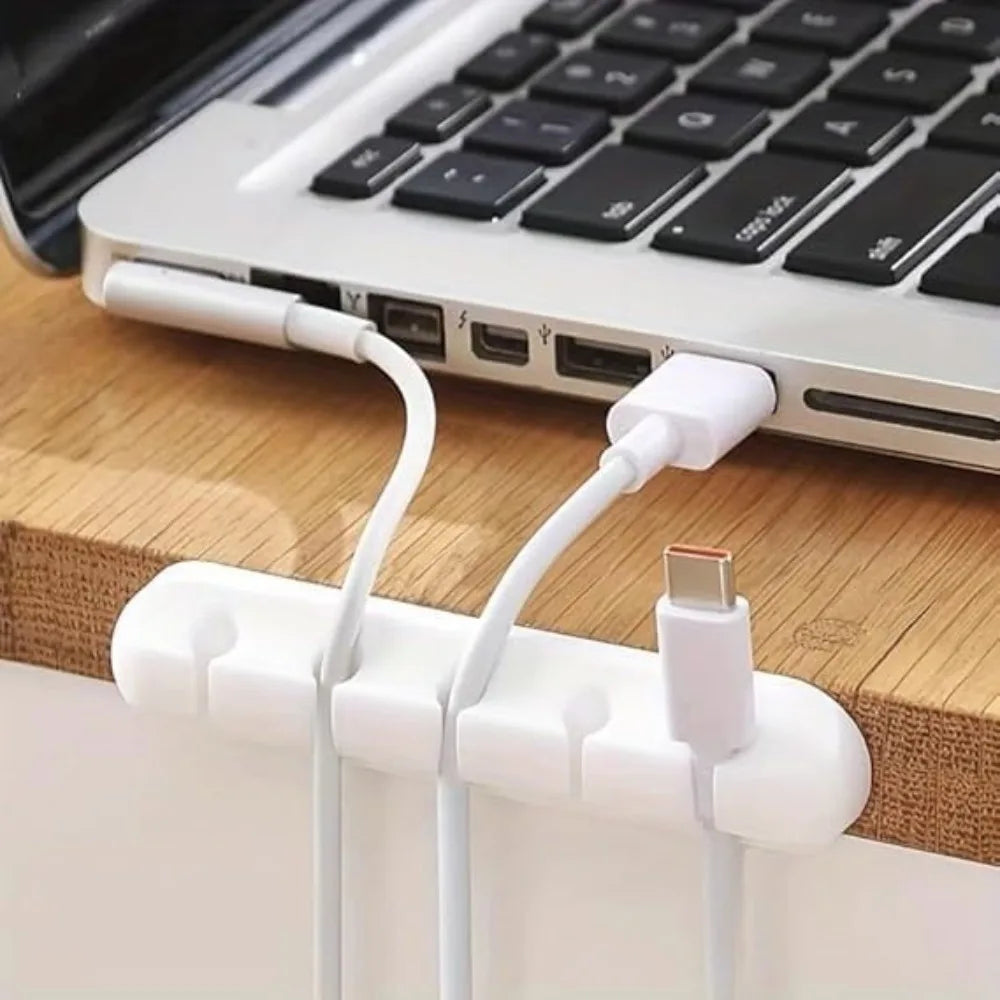 Cable Cord Wire Organizer Silicone USB Cable Winder Management Clips Self Adhesive for Mouse Keyboard Headset For iPhone Huawei
