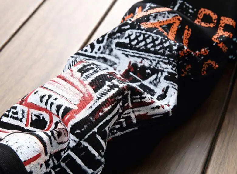 High Street Fashion Herren Jeans Nachtclub Schwarz Weiß Farbe Persönliche Designer Bedruckte Jeans Männer Punk Hosen Dünne Hip Hop Jeans