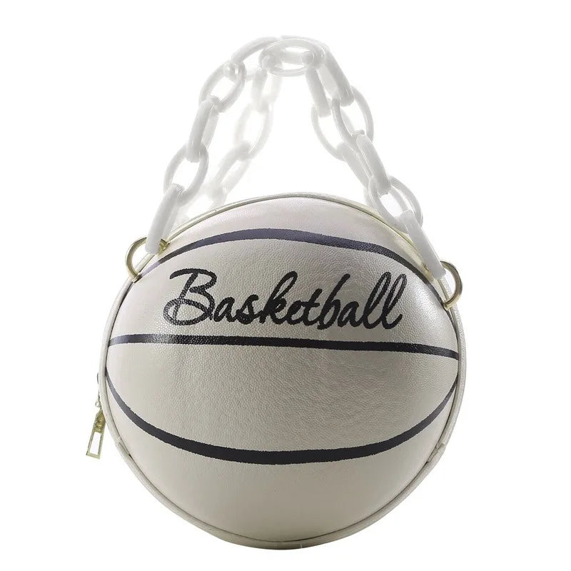 Women Ball Handbag Round Basketball Shape Small Handbags Casual PU Leather Female Crossbody Bags Crossbody Girls Coin Purse