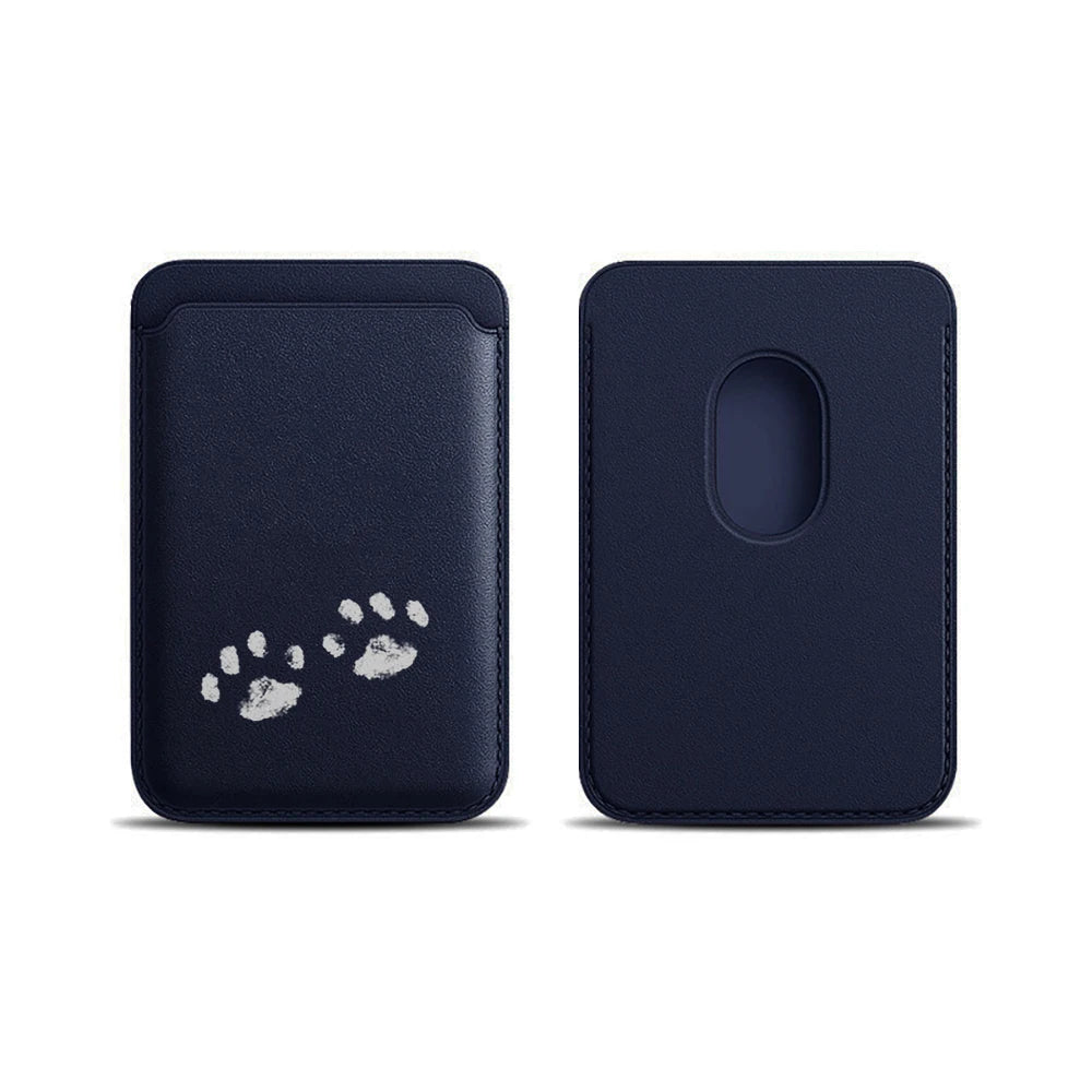 Cute Paw Bean Leather Card Wallet Cover Phone Card Holder Magnetic Case Suitable For all iPhone for Magsafe Card  Phone Back Bag