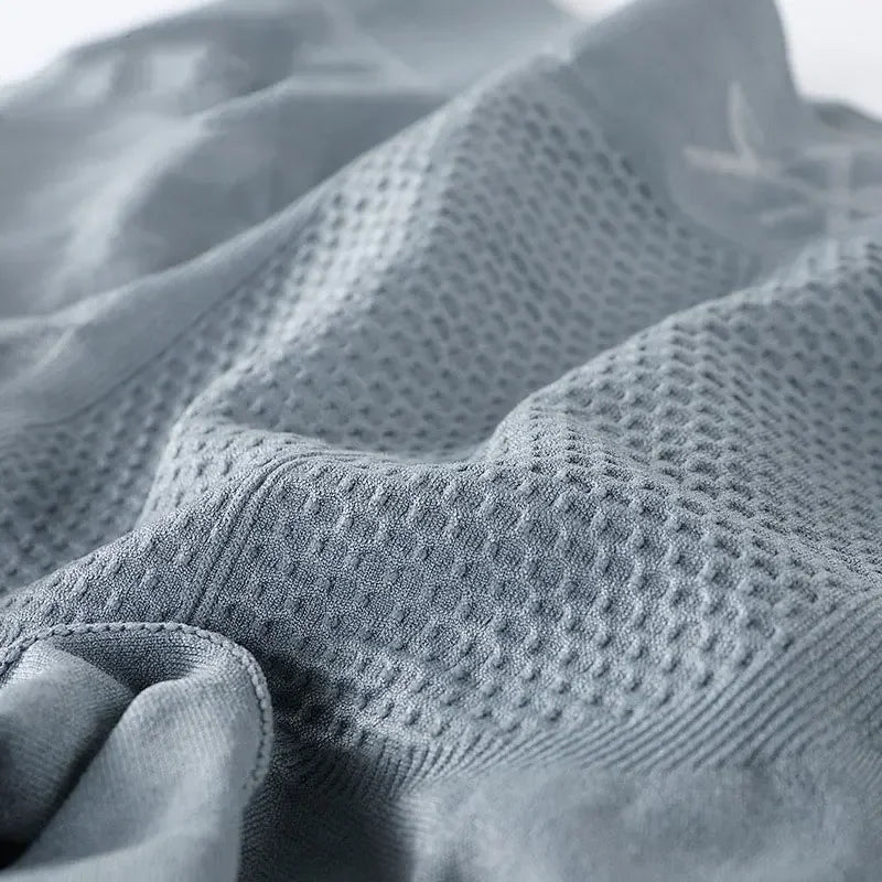 Men Boxers High Elasticity Seamless Men Underpants Honeycomb Breathable Mid Waist Male Underwear Soft Moisture-wicking Panties