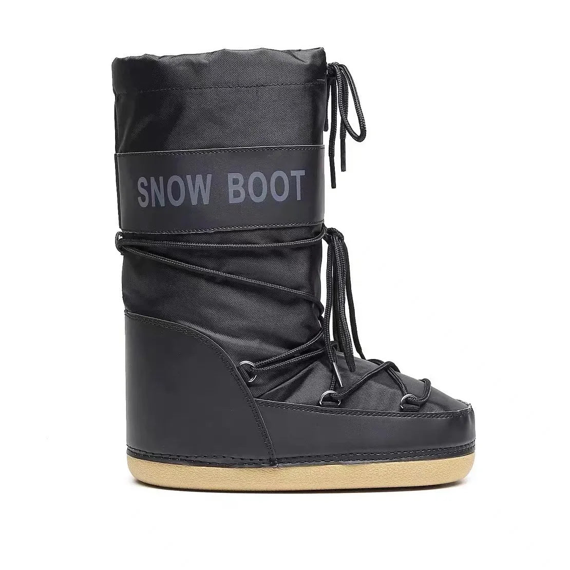 Fashionable round Toe Mid-Calf Snow Boots Women's Thickened Moon Shoe Winter Skiing Space Boots Popular round Toe Rubber Sole