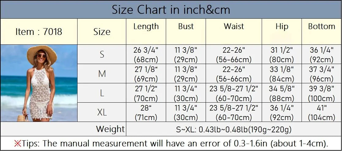 S- XL Beach Wear Beachwear Female Women Halter Hollow Out Crochet Knitted Tunic Beach Cover Up Cover-ups Mini Beach Dress M31