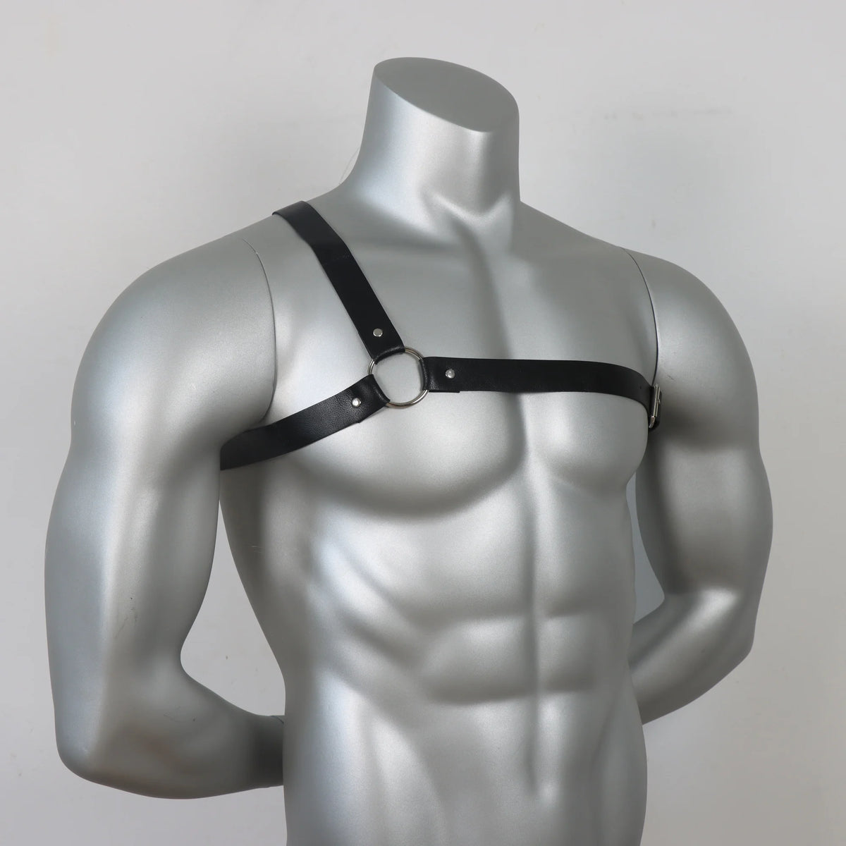 Men'S Gothic corset belt, Adjustable chest cincher, PU Synthetic Faux Leather Material, for Gothic Clothing Accessory, Body Harn