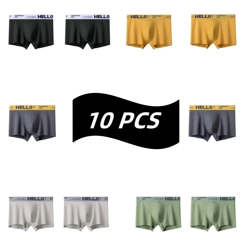 1/5/10 PCS Men's and boys Underwear Sports Seamless Comfortable Breathable Teen Boxer Briefs Men‘s Mid Rise Plus Size