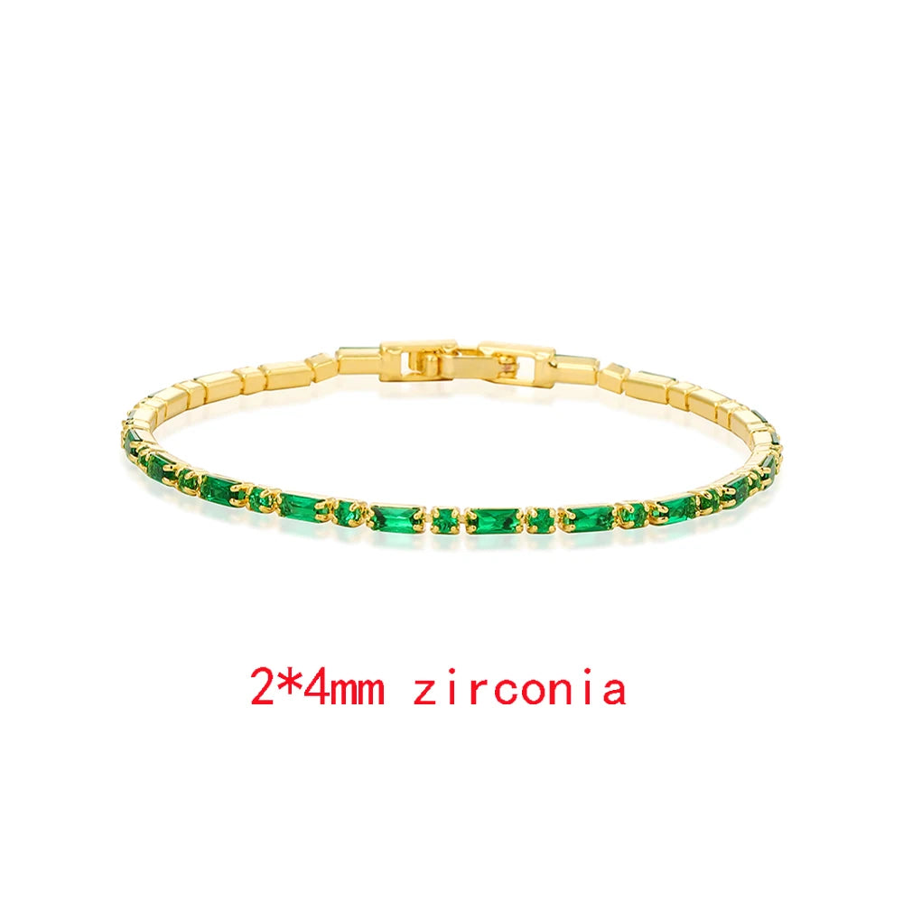 Mix Style Green Micro-inlaid Zircon Tennis Bracelet for Women ew Men Bracelet Homme Jewelry