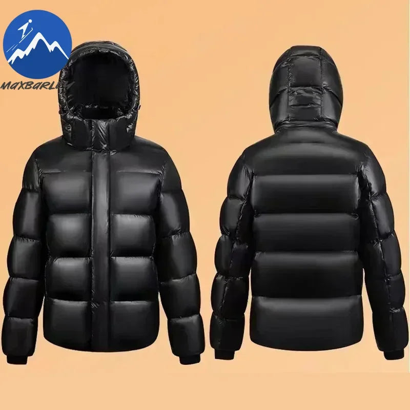Down Jacket Men Winter Waterproof Goose Jacket Men Luxury Brand Hooded Feather Goose Coat Women Black Puffer Jacket Man 2023 New