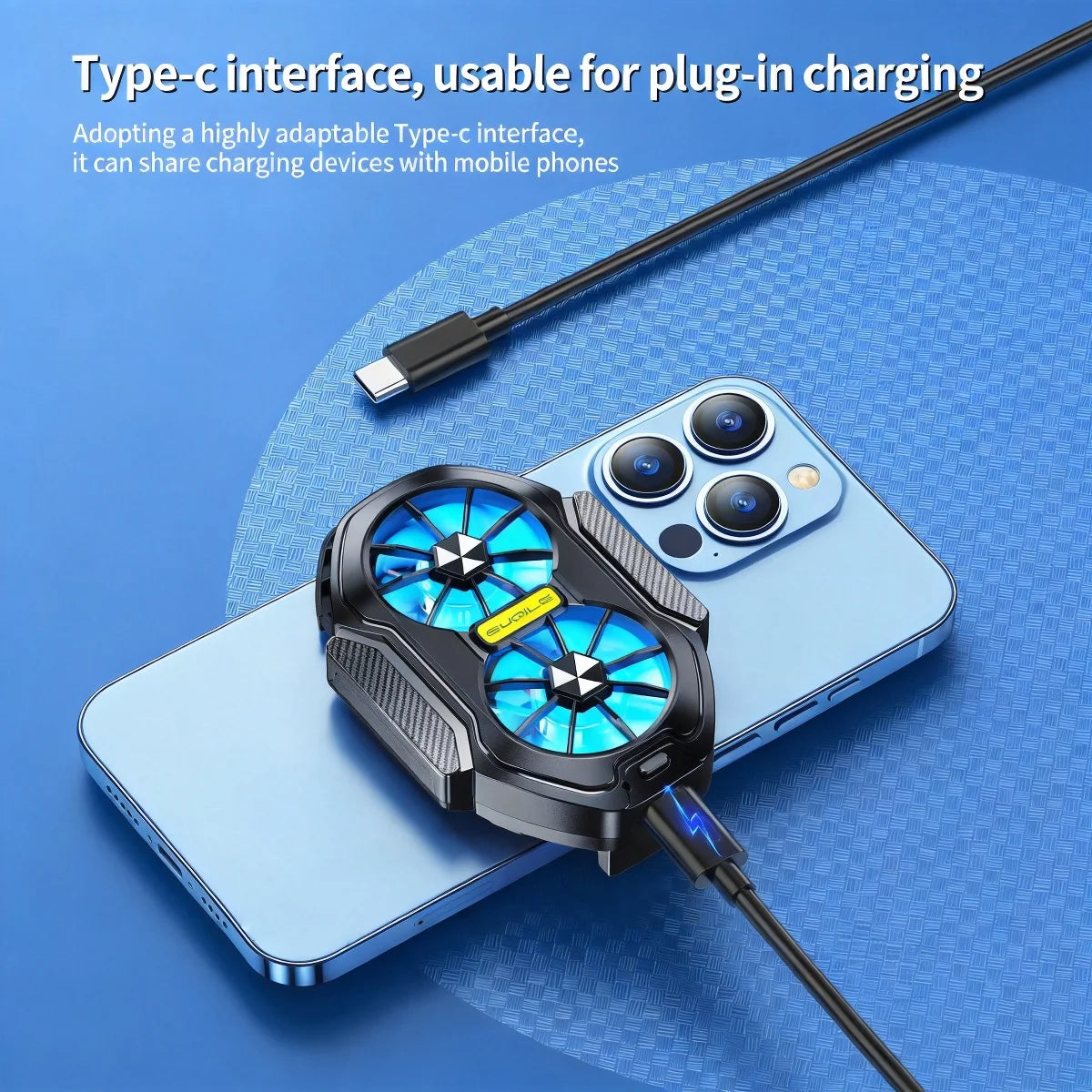 Wireless Phone Back Clip Cooler 600mAh Rechargeable Battery Dual Silent Cooling Fan Portable Gaming Radiator Universal