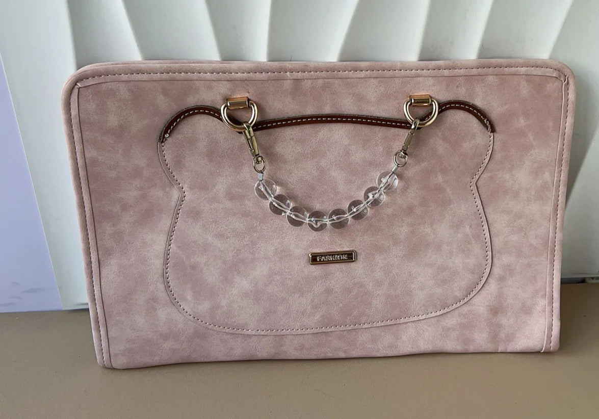 Japanese Sweet All Match Y2k Top-Handle Bags Korean Chic Casual Kawaii Women Handbags Girls Fashion Ins Cute Chain Laptop Case