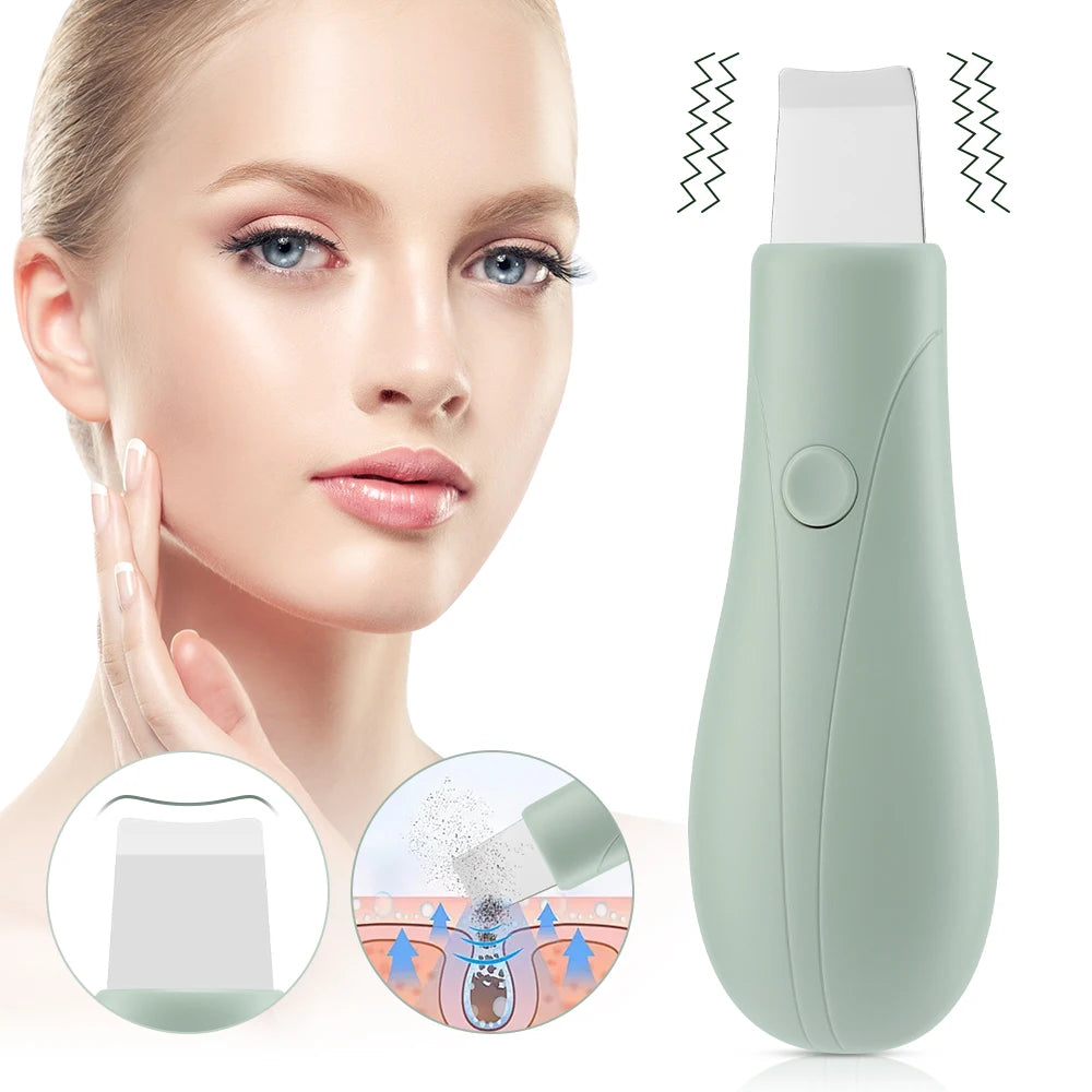 Skin Scrubber High Frequency Vibration Deep Clean Facial Tool Blackhead Pore Remover Face Shovel Beauty Care Exfoliator Device