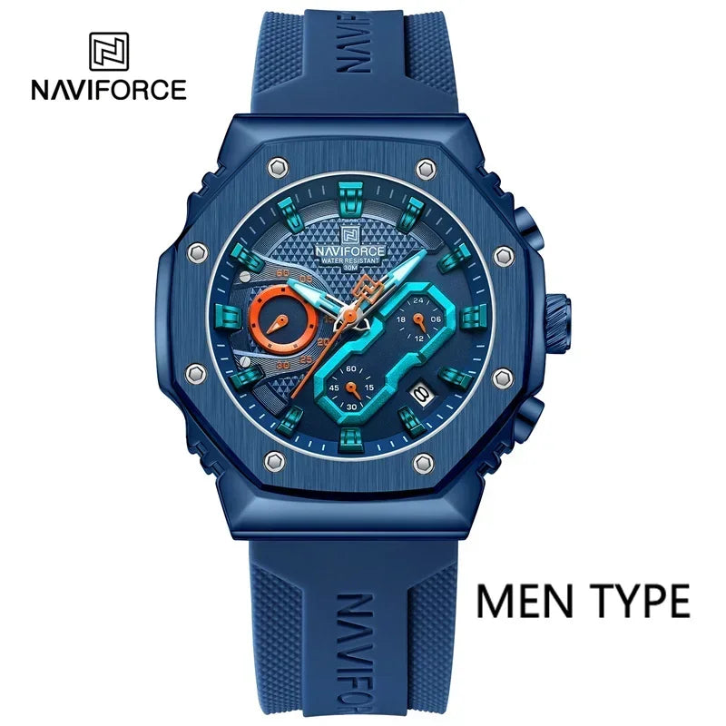 NAVIFORCE Original Men Watch Quartz Top Brand Luxury Digital Male Clock Military Business Sport Women Lady Lover Wristwatch 8035
