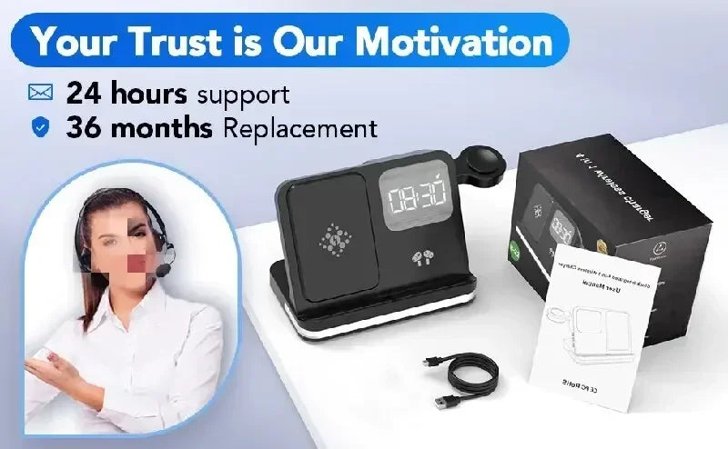 6 In 1 Wireless Charger Stand For iPhone Samsung S23 S22 Ultra Note Fold Galaxy Watch 5 4 Active Buds Fast Charging Dock Station