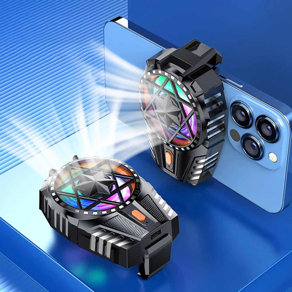 Mobile Phone Radiator Rechargeable Mobile Phone Game Cooler 3 Speed Adjustable Back-Clip Fan Radiator for Phone Tablet Phablet