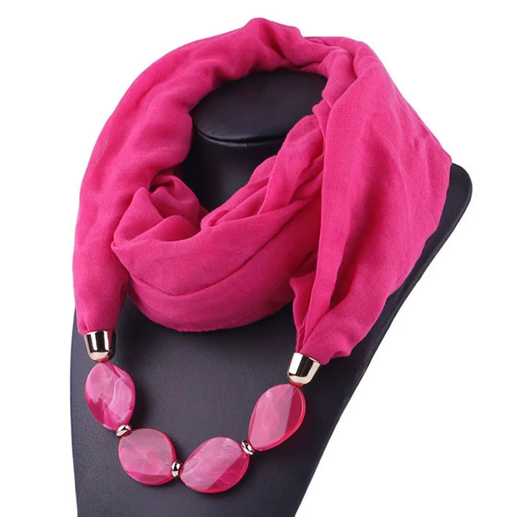 Women Cotton Linen Necklace Pendant Scarf Ethnic Style Soft Necklace Scarf Fashion designer scarf Ethnic Jewelry Necklace Scarf