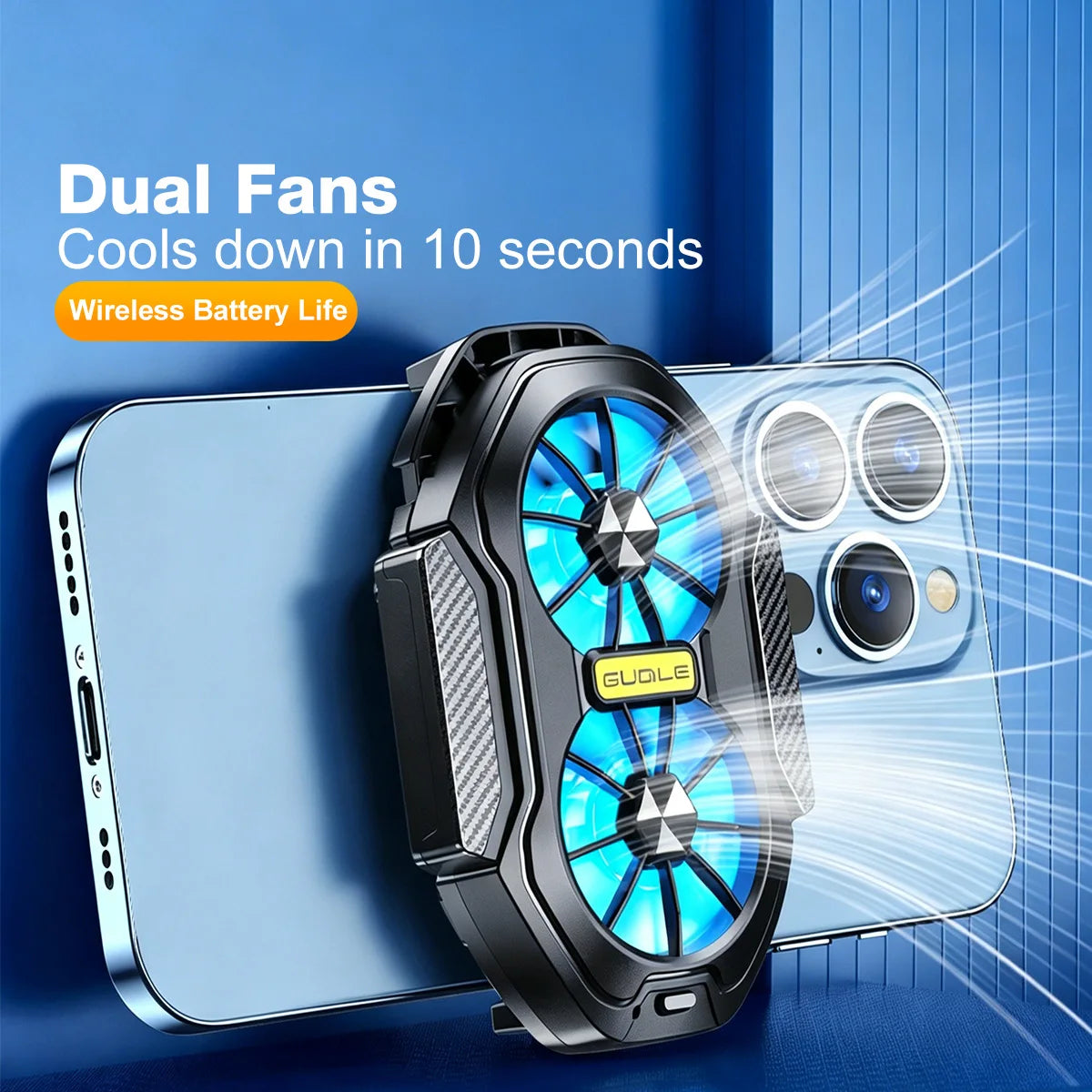 Wireless Phone Back Clip Cooler 600mAh Rechargeable Battery Dual Silent Cooling Fan Portable Gaming Radiator Universal