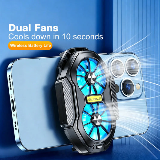 Wireless Phone Back Clip Cooler 600mAh Rechargeable Battery Dual Silent Cooling Fan Portable Gaming Radiator Universal