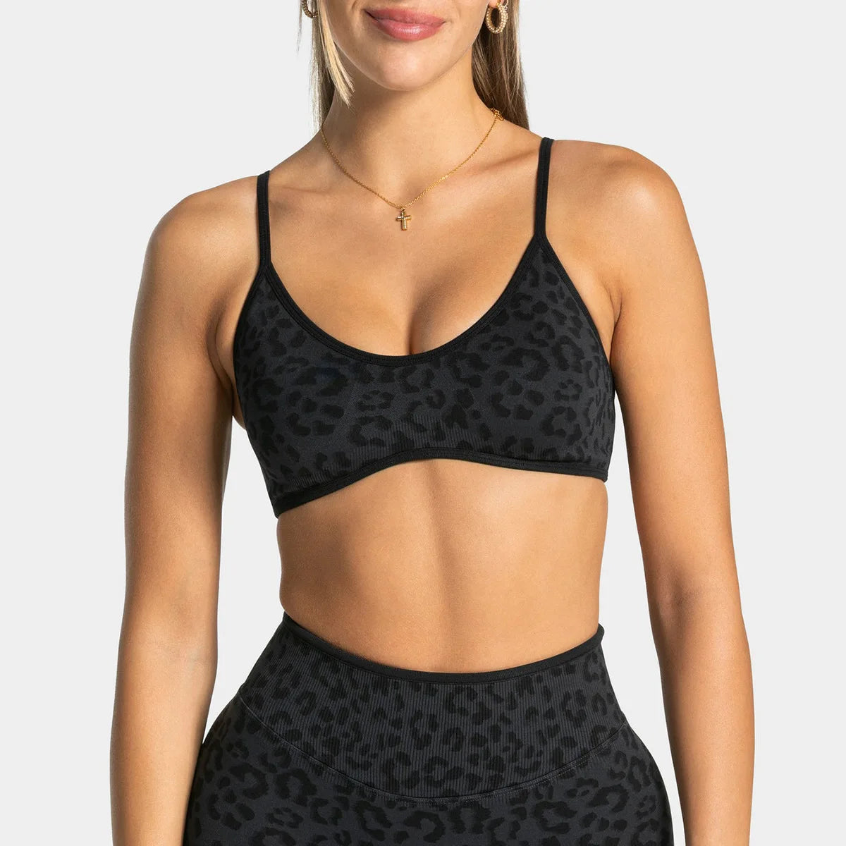 2PCS  High Quality Yoga SetNew Leopard Print Sports Underwear, Shockproof Butt Lift Workout Sports Trousers Women Activewear