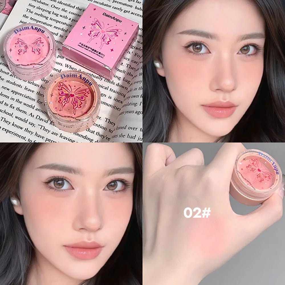 Airy Blush Clay Pigmented Powdery Cream Blusher DaimAnpu Long-Lasting Tender Look Uplifting Color Matte Girlish Blush