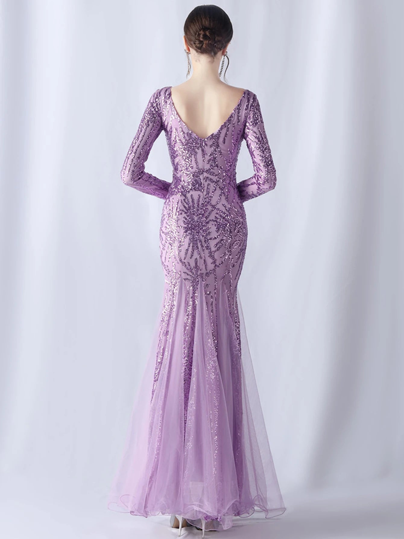 Sexy backless maxi sequin summer dress women elegant luxury mesh wedding party dresses woman long sleeve evening dresses vestido