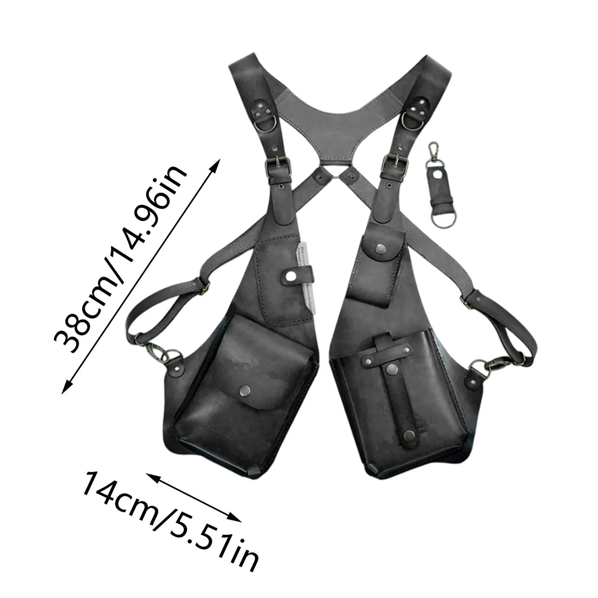 Leather Sling Gun Holster Medieval Jacket Vest Anti-theft Wallet Cosplay Motorcycle Style Phone Festival Bag Unisex Suit Clothes