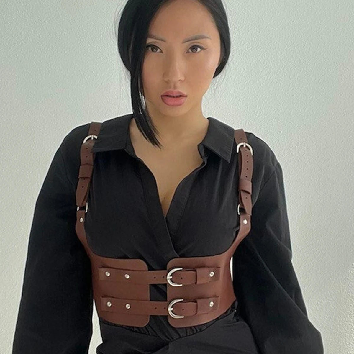 Women Trend Punk Waist Belt Decoration Female Street Style Wide Waistband corset Harness Leather Belt Gothic