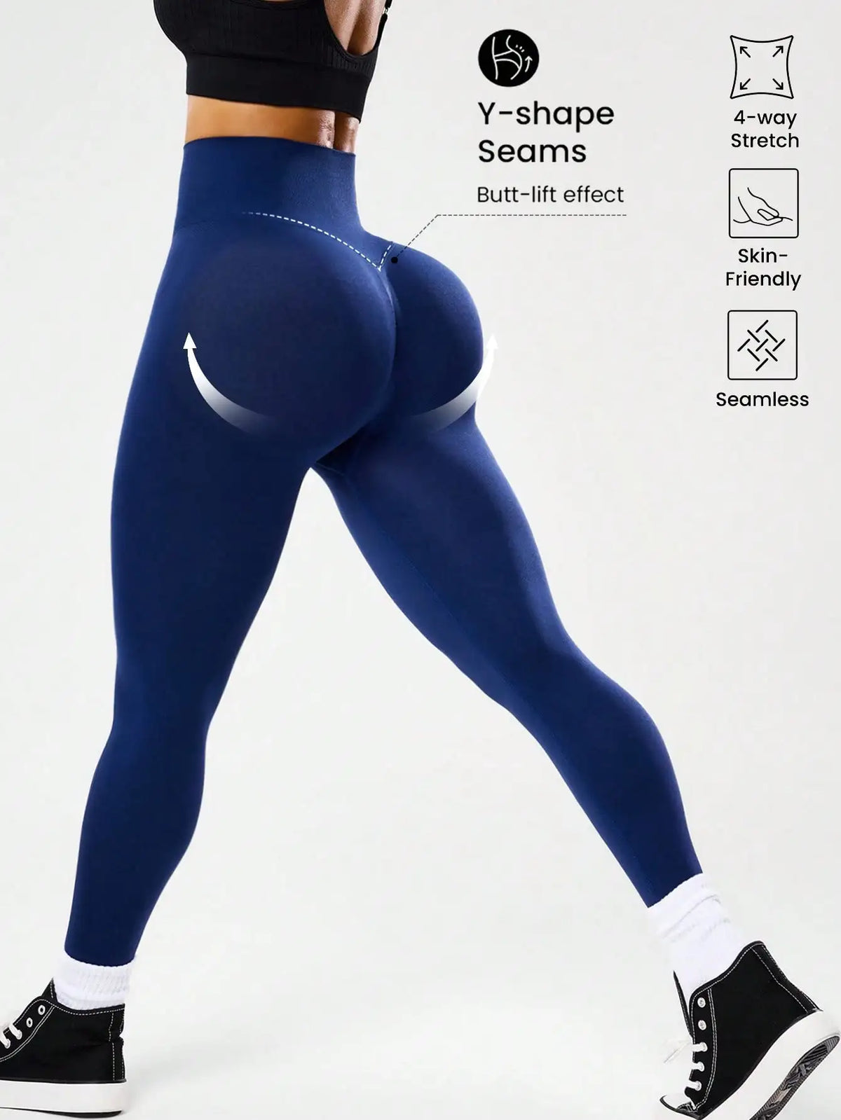 High-waisted seamless yoga leggings for women, fitness yoga pants with four-way stretch fabric, abdominal shaping, suitable for