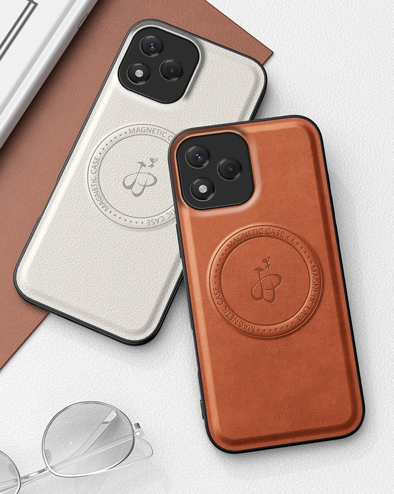 PU Leather Wireless Charging Magnetic Case for Honor 400 Lite 400 Pro 5G Protective Cover Hard Back Shell Coque