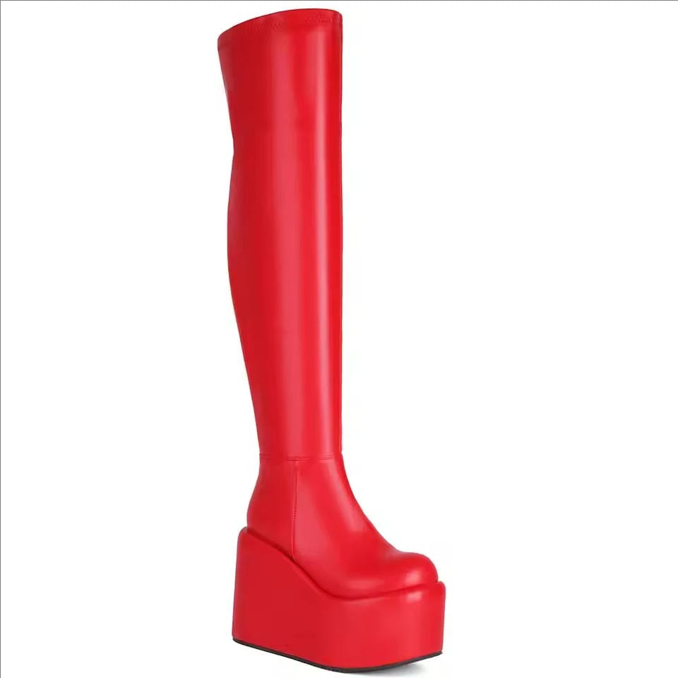 12cm High Heel Pumps Plus Size 48 Shoes Women  Big Size 50 Wedges Platform Over The Knee Boots US14 Round Toe Fashion Sneakers