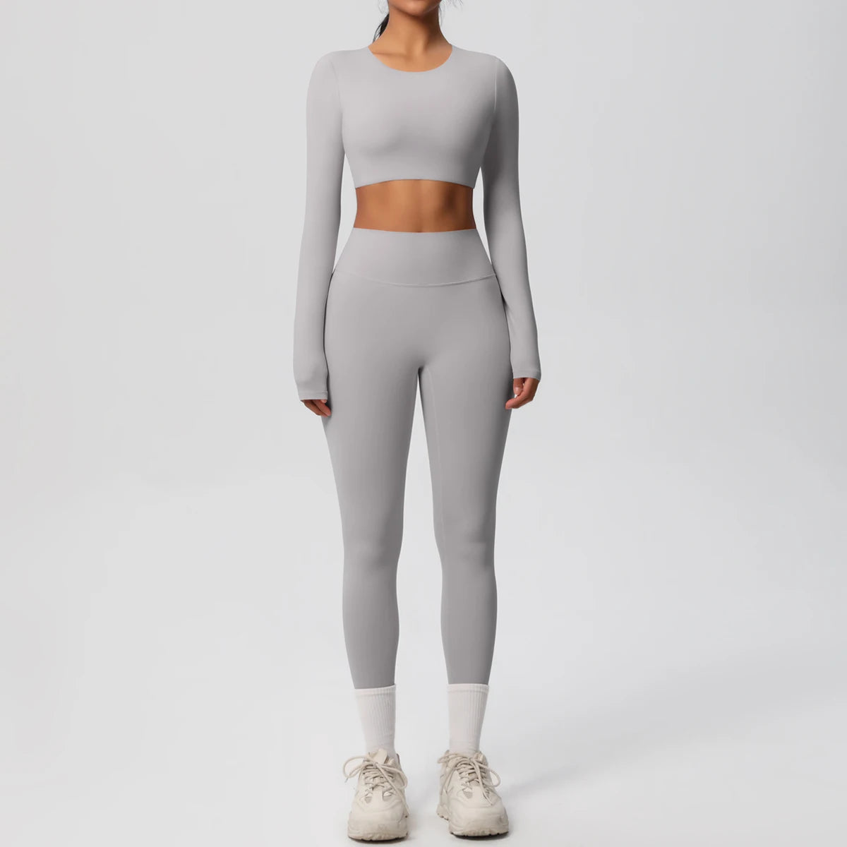 Yoga Set Women's Sportswear Yoga Clothes Fitness Long Sleeve With Padded Tracksuits Sports Suit Gym Top High Waist Leggings Sets