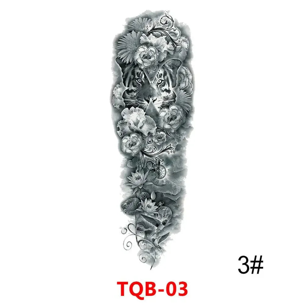 Waterproof Temporary Tattoo Sticker Full Arm Large Skull Old School Tatoo Stickers Flash Fake Tattoos for Men Women