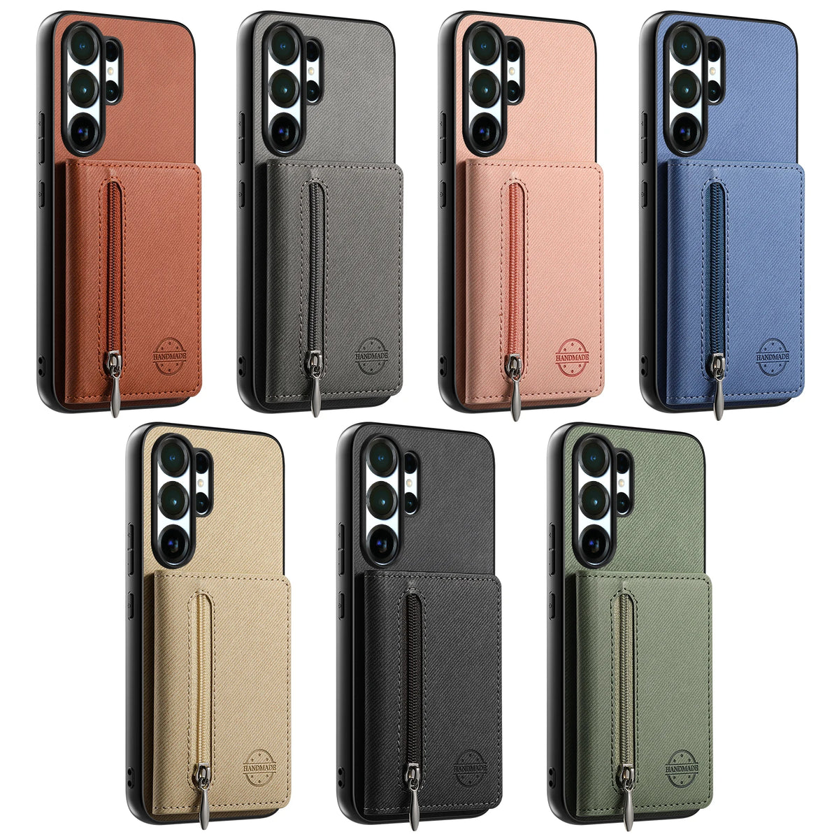 Zipper Cards Wallet Leather Phone Case For Samsung Galaxy S26 S24 S23 S22 Ultra Plus S23 S26 S25FE Purse Card Holder Stand Cover