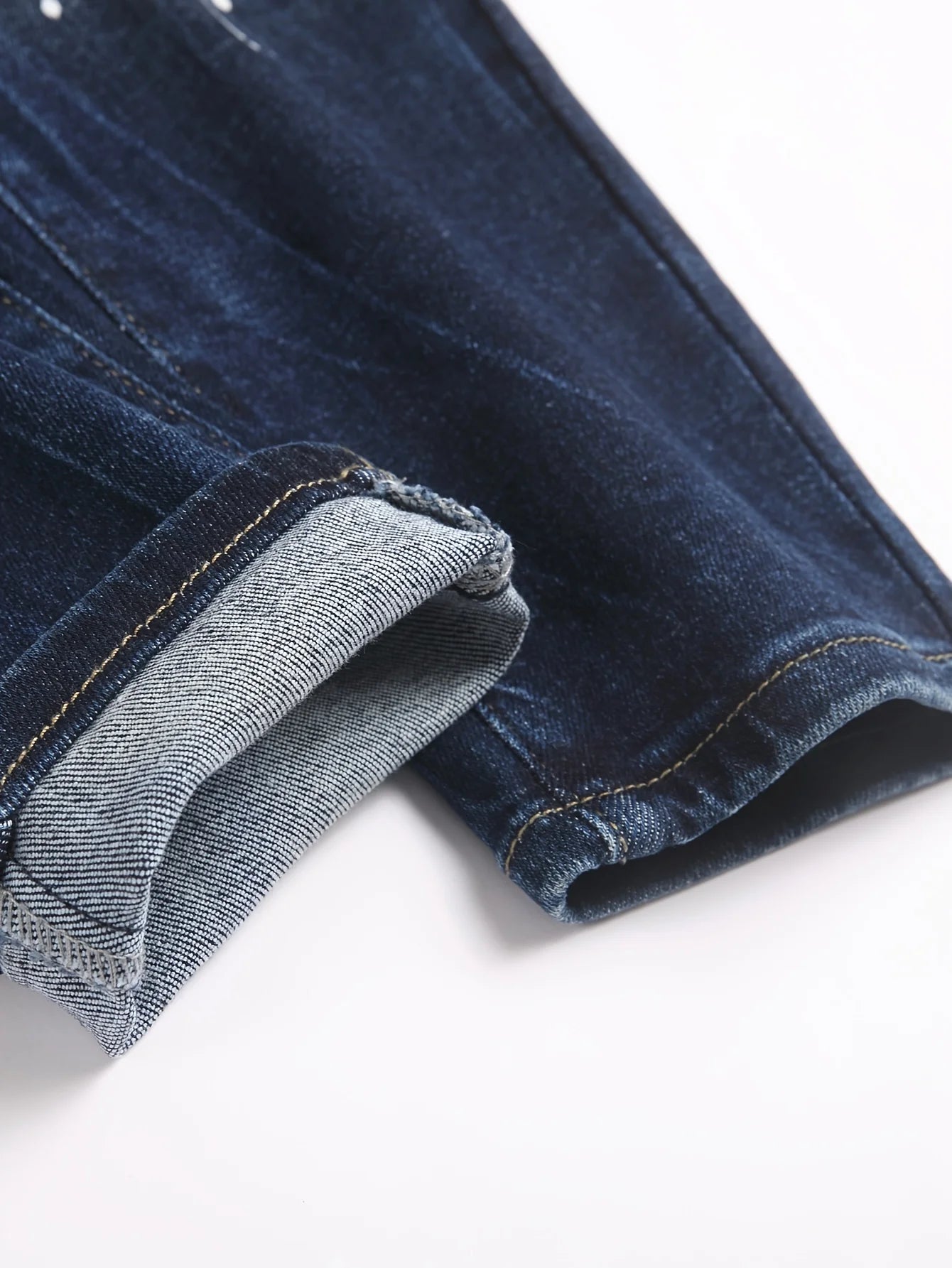 Men Skinny High Stretch Ripped Denim Jeans for Man Casual Pants Slim Fit Biker Trousers Hole Patchwork Paint Splatter Male Jeans