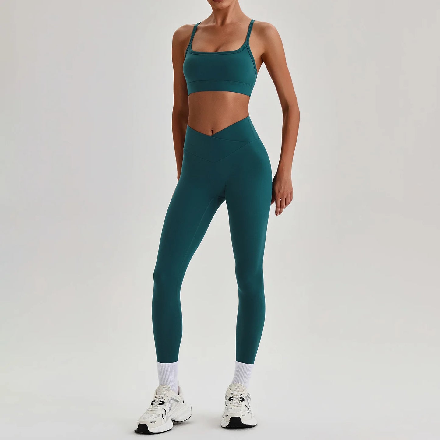 Women's Yoga Sets High Waist Tummy Control Leggings Push Up Sportswear Gym Workout Outfits Sports Fitness Clothes Hot Sale New