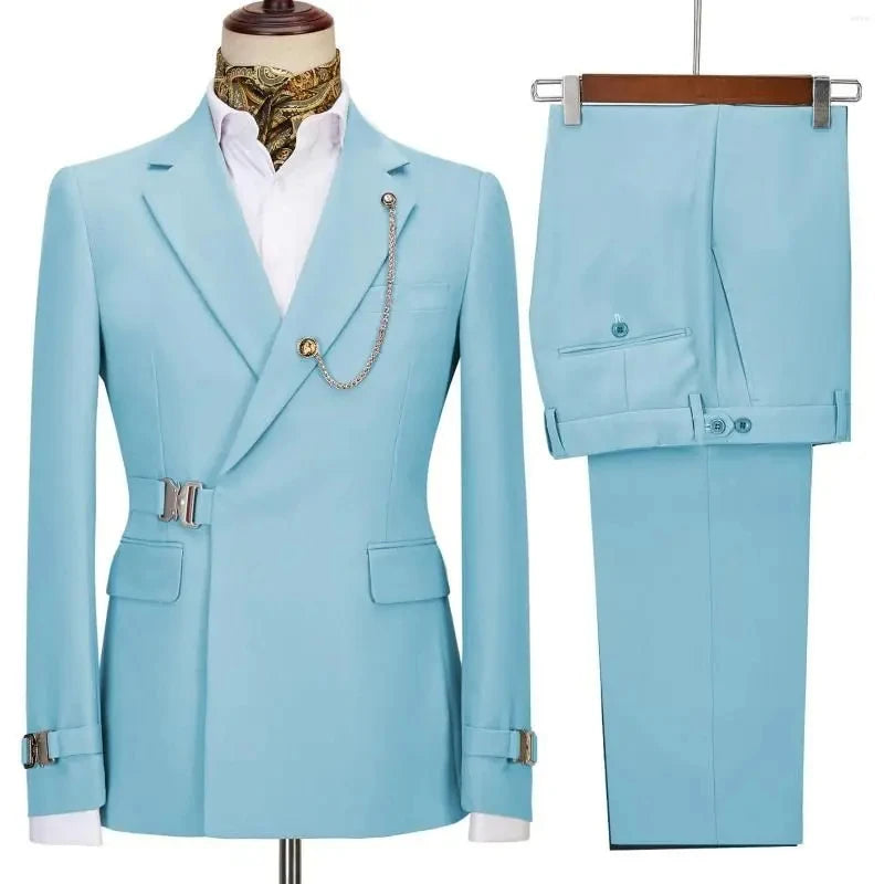 Herrenanzüge Blazer Hosen für Männer 2024 Jacke Italienisches Design Revers Party Hochzeit Slim Fit Kostüm Homme 2-teilige Kleidung