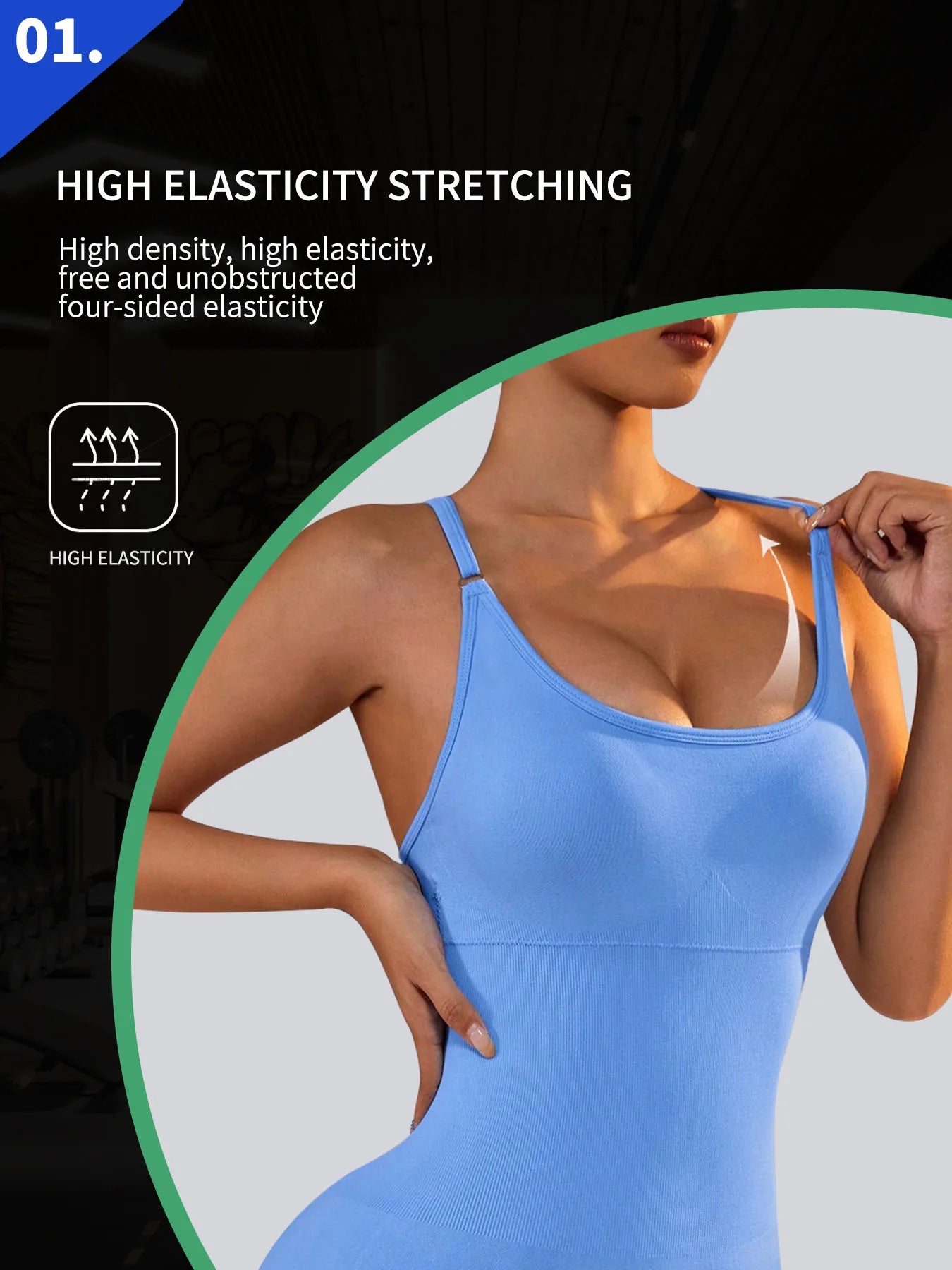 Women's Sexy Fitness Jumpsuit Cross Adjustable Sports Playsuit One Piece Yoga Suit with Scrunch Shorts And Backless Design