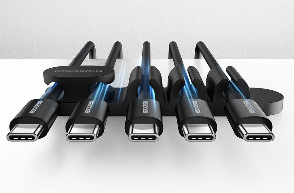 Organizer Silicone 5 Hole Cables Winder Flexible Wire Management Clips For Cable ClearanceCordProtector For Charger