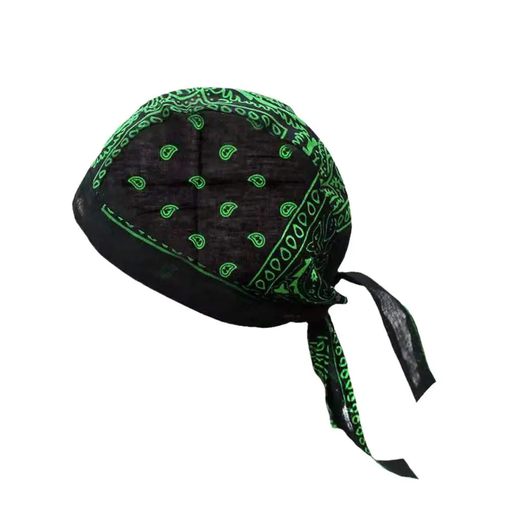 Outdoor-Fahrradmütze, Piratenmütze, bedruckte quadratische Schalmütze aus reiner Baumwolle, Stirnband, Durag-Kappe, Beanie-Wickelmütze, Hip-Hop-Kopftuch