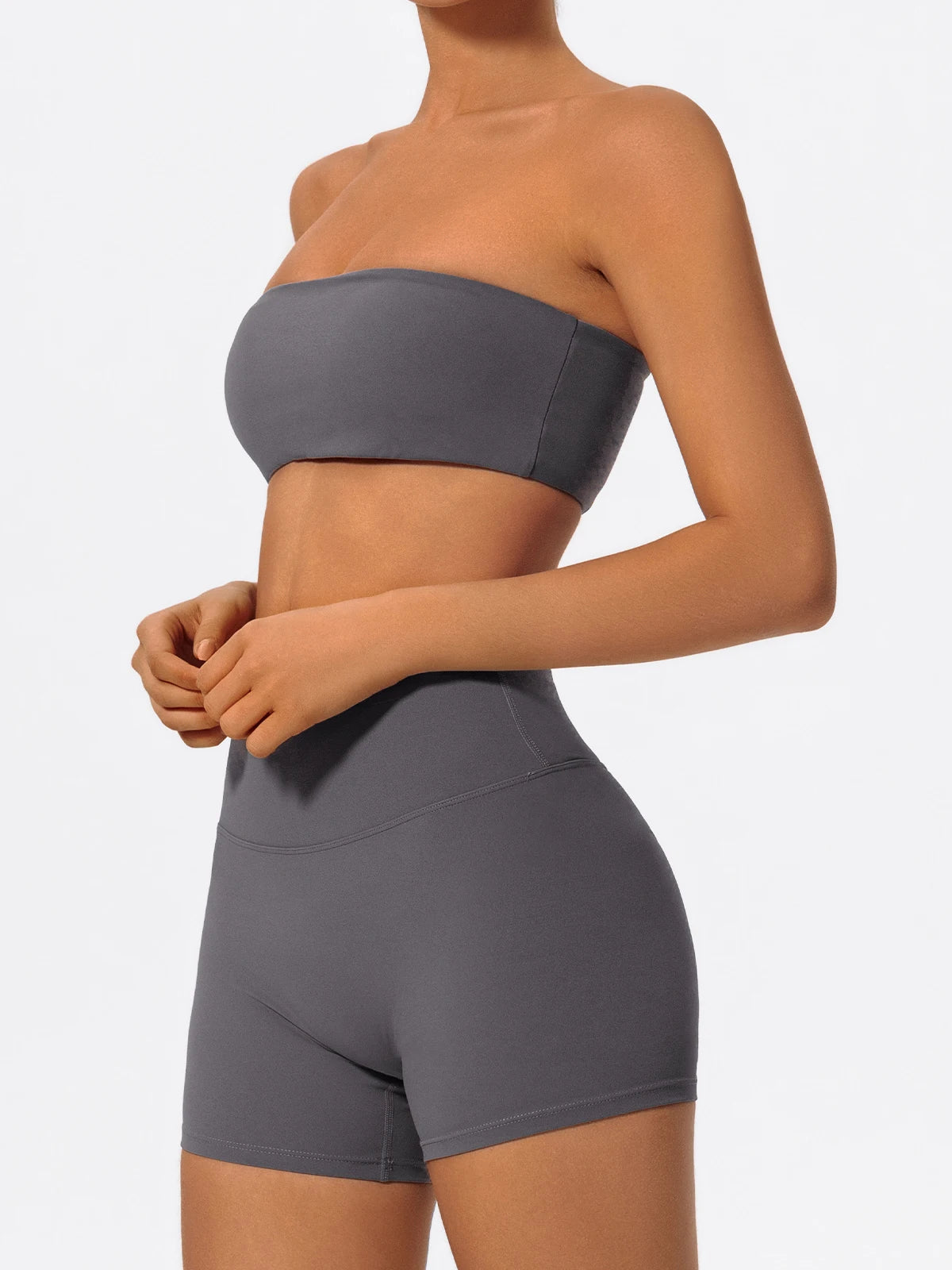 Summer Two Piece Fitness Sports Set Women Workout Yoga Outfit Strapless Bra Woman 2Ps Gym Crop Top Deportivos Mujer Gym Suits