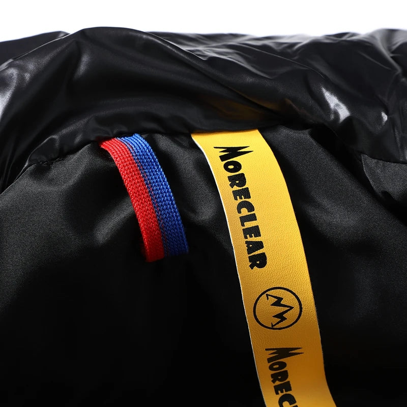 New Men's Winter Black Fashion Cold Warm Jacket Padded Thickened 90% White Duck Down Solid Color Fashion Leisure Jacket