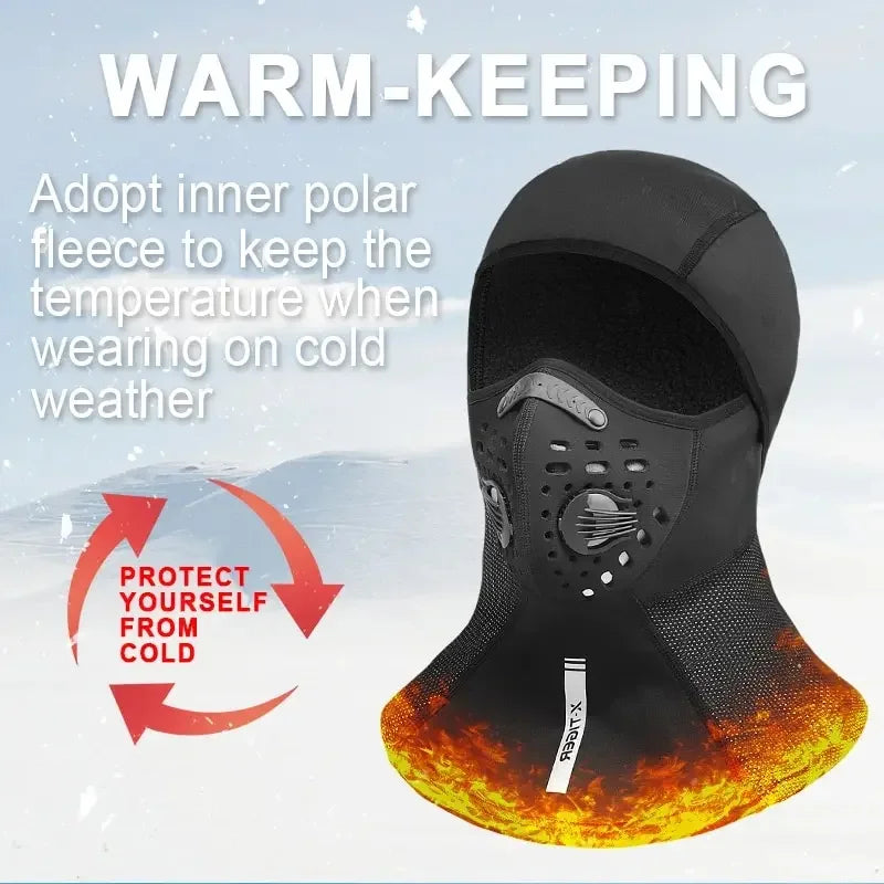 X-TIGER Winter Bicycle Balaclava Windproof Warm Cycling Scarf Mask  with Filter Full Face Mask Ski Motorcycle Cycling Headwear