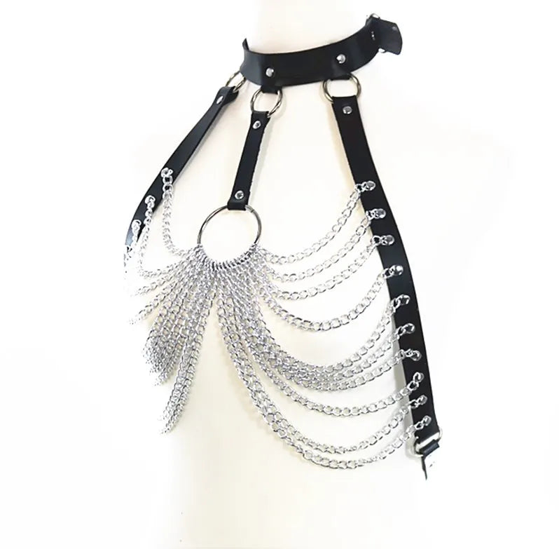 Sexy Body Harness Chain Bra Chest Waist Belt Witch Goth Leather Punk Metal For Women/Girl Erotic Accessories