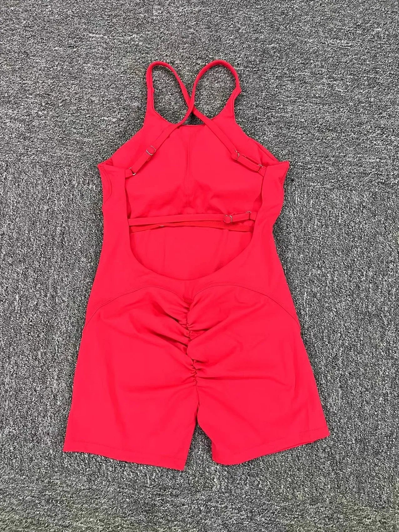 Gym Workout Clothes Backless One-Piece Yoga Suit Tight-Fitting Sports Bodysuit Fitness Suit Adjustable Shoulder Strap Jumpsuit