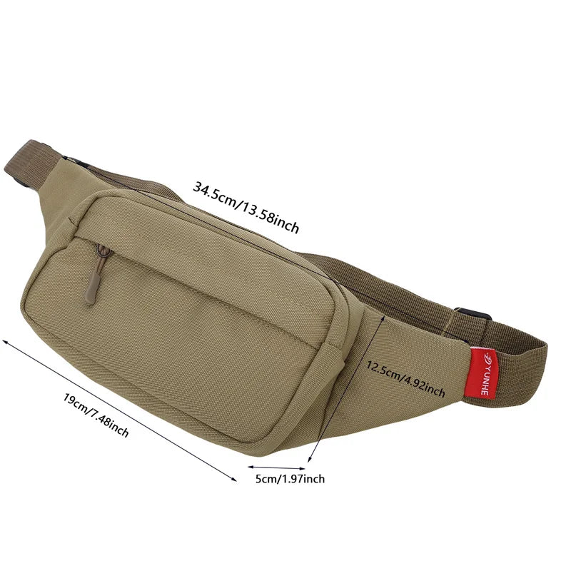 Men Waist Bag Pack Purse Casual Large Phone Belt Bag Pouch Women's Canvas Travel Phone Bag Fanny Banana Bag Hip 3 Pockets