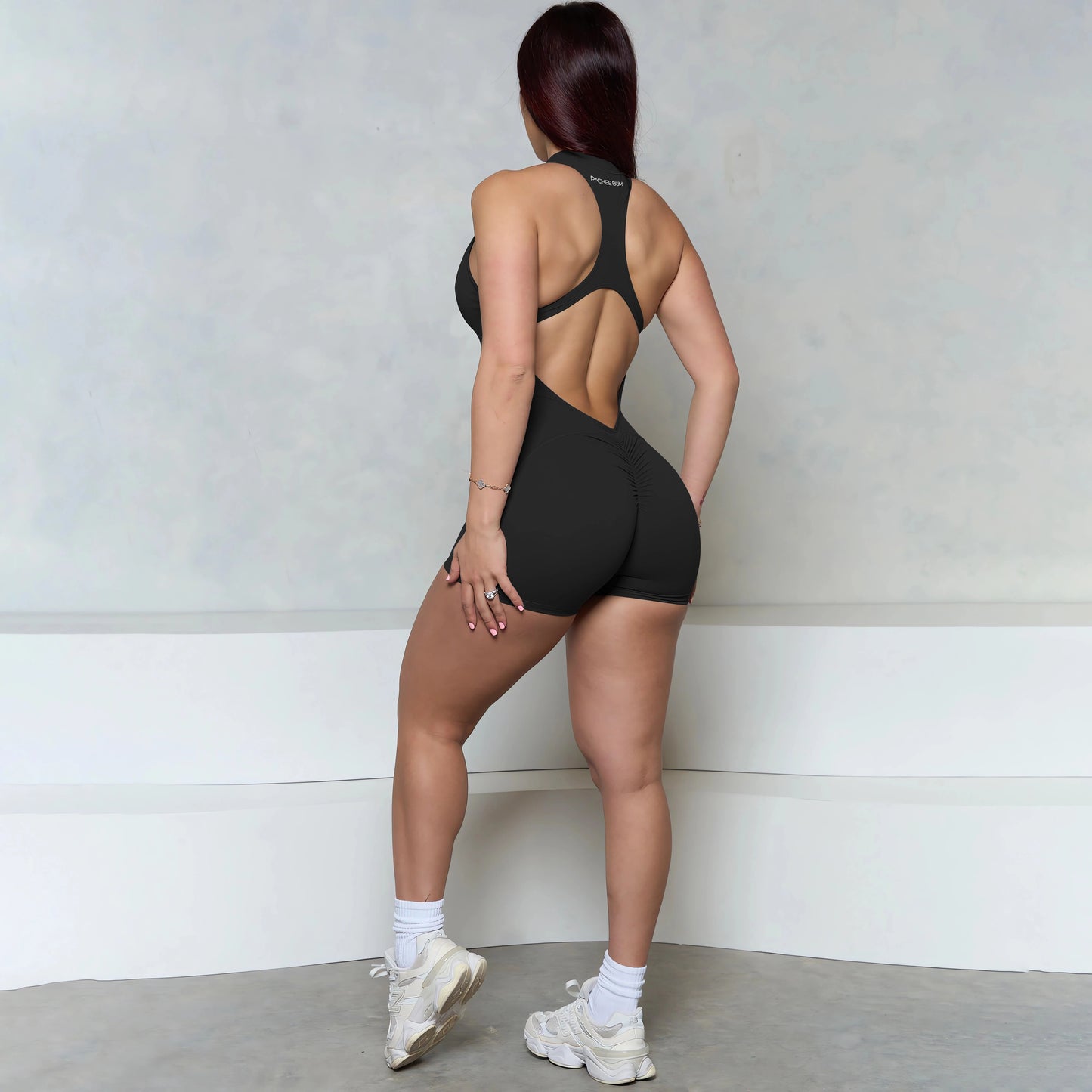 Women Bum Sleeveless ZIPPER Scrunch Butt Romper Women Sporty Jumpsuit Lycra Short Fitness Gym Overall New Workout Clothes