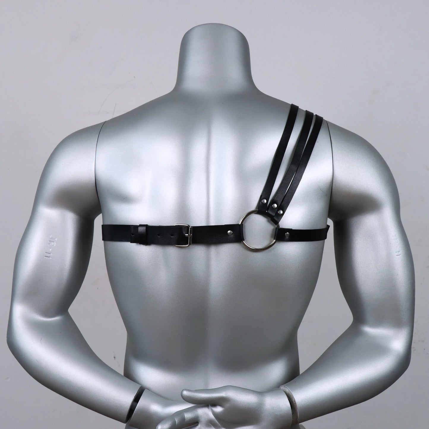 One Shoulder Men's Harness PU Leather Gay Men Chest Harness Bondage Black Leather Men Accessories Upper Erotic Body Men Harness